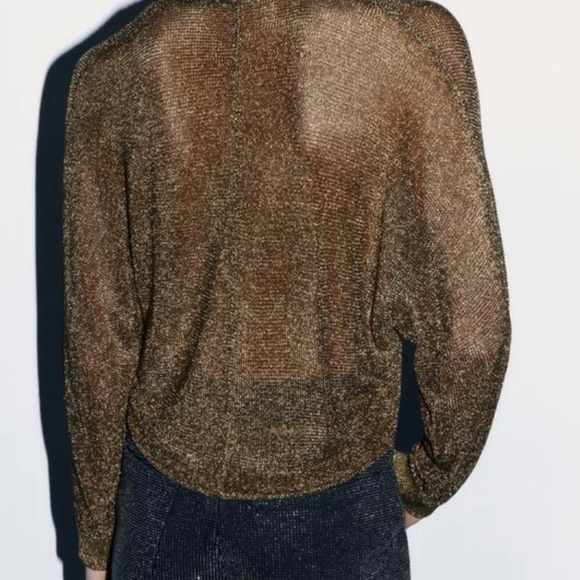 Zara Metallic Bomber / Cardigan - New without tags / never worn; Gunmetal colour - Picture 4 of 7